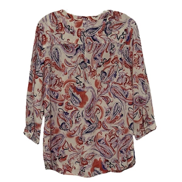 Talbots Paisley Print Blouse Size Medium Petite - Picture 1 of 4